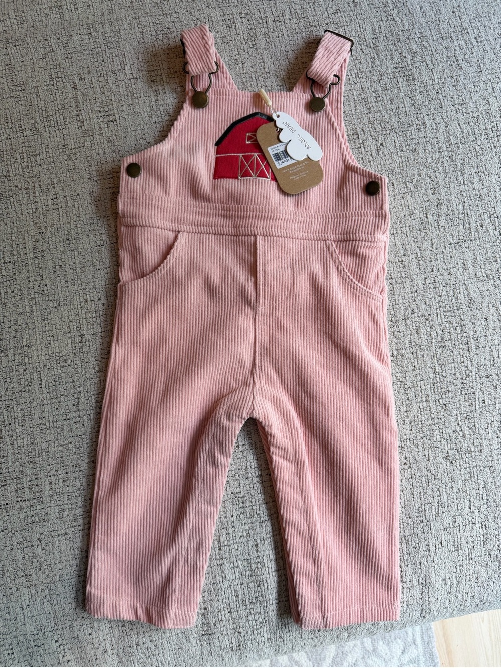 Angel Dear Pink Corduroy Overalls